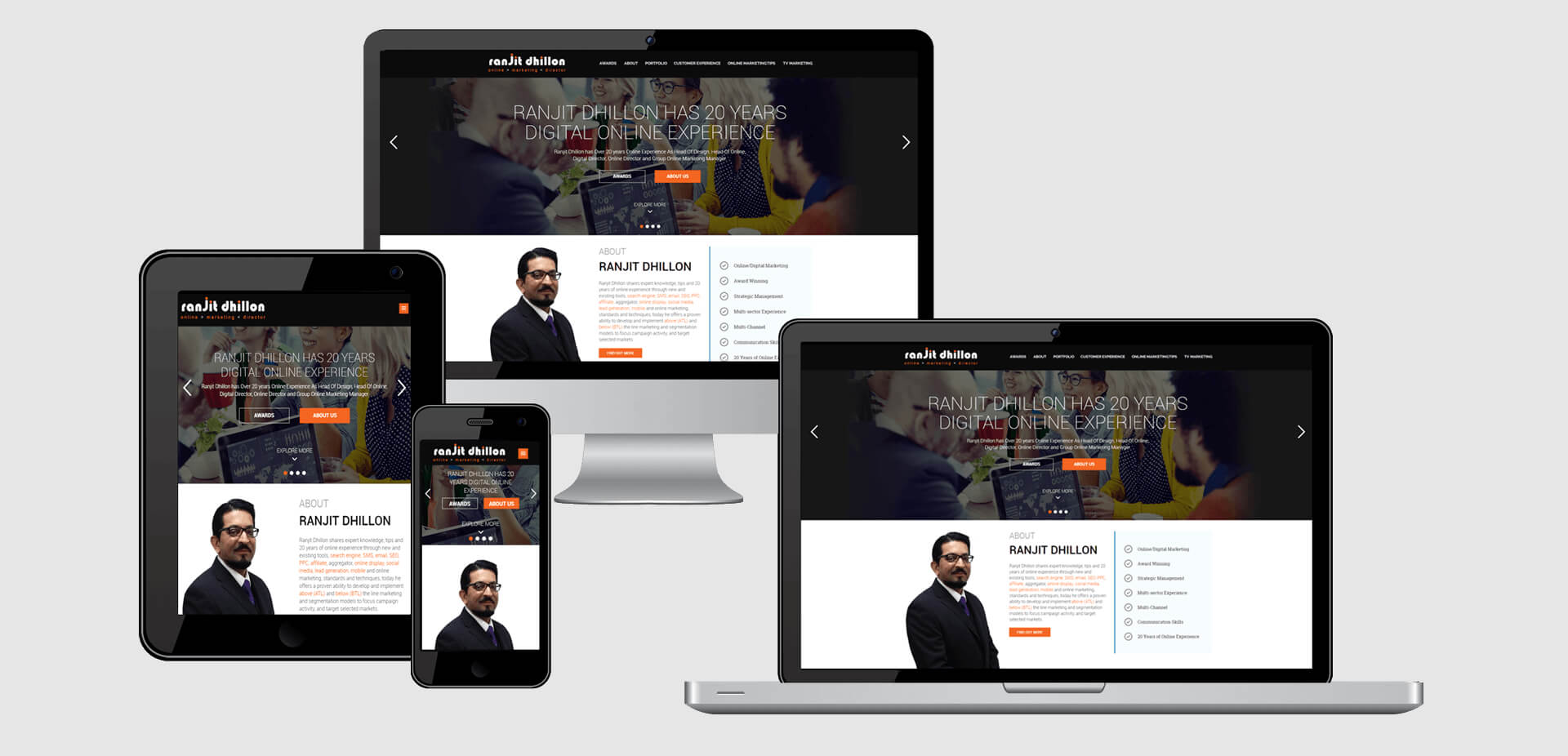 Ranjit Dhillon website responsive design